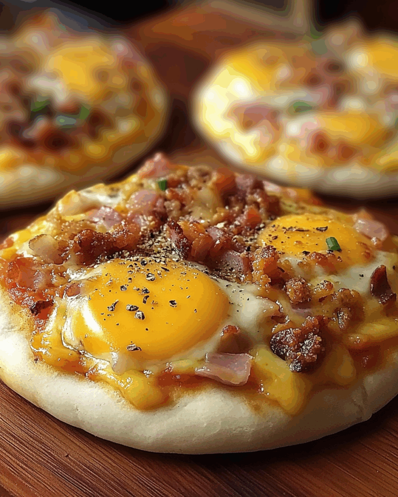 Breakfast Pizza on English Muffins 2