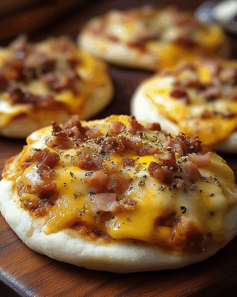 Breakfast Pizza on English Muffins 3