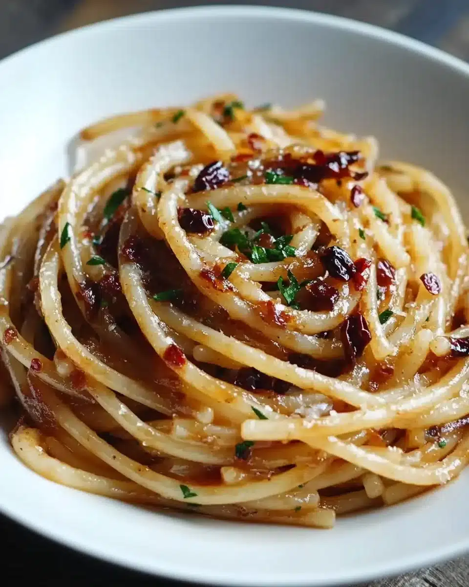 Caramelized Onion Pasta with Chili Oil: A Flavorful Delight