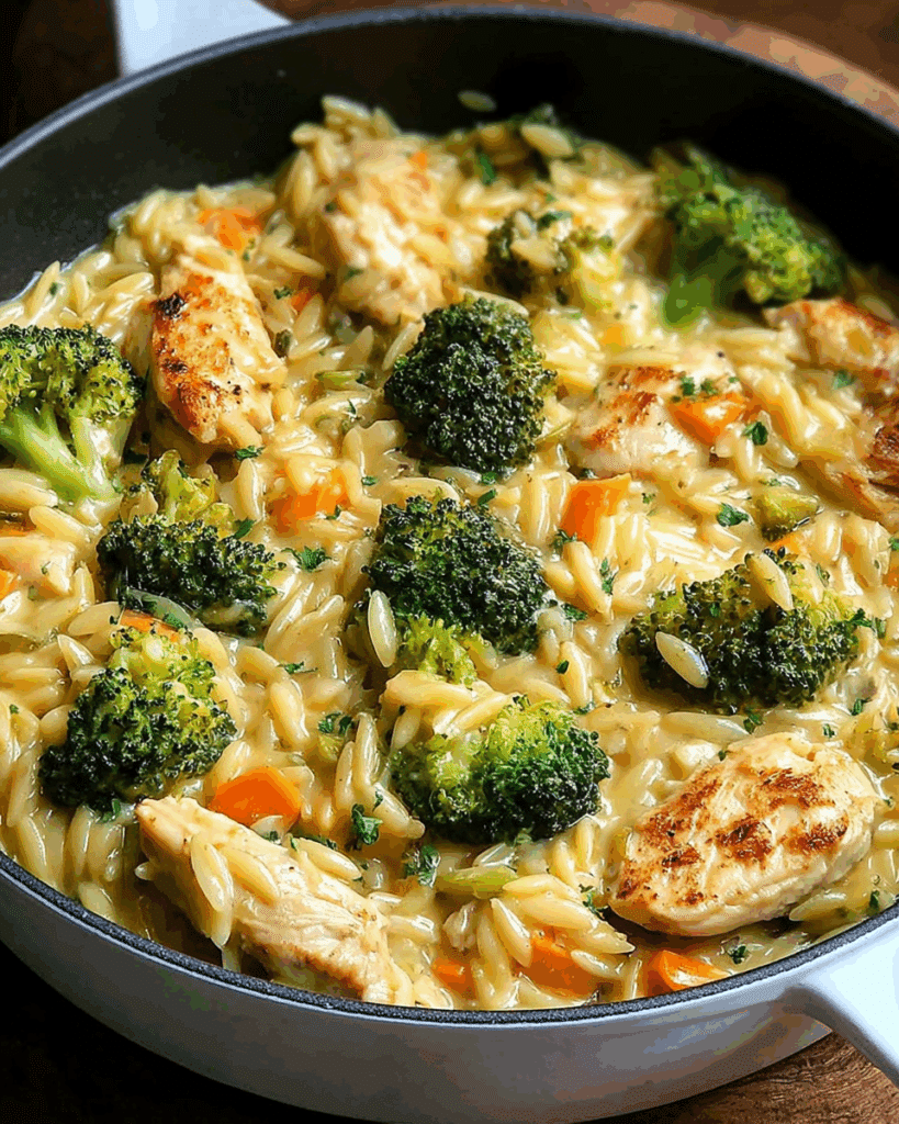 Cheesy Chicken and Broccoli Orzo 3