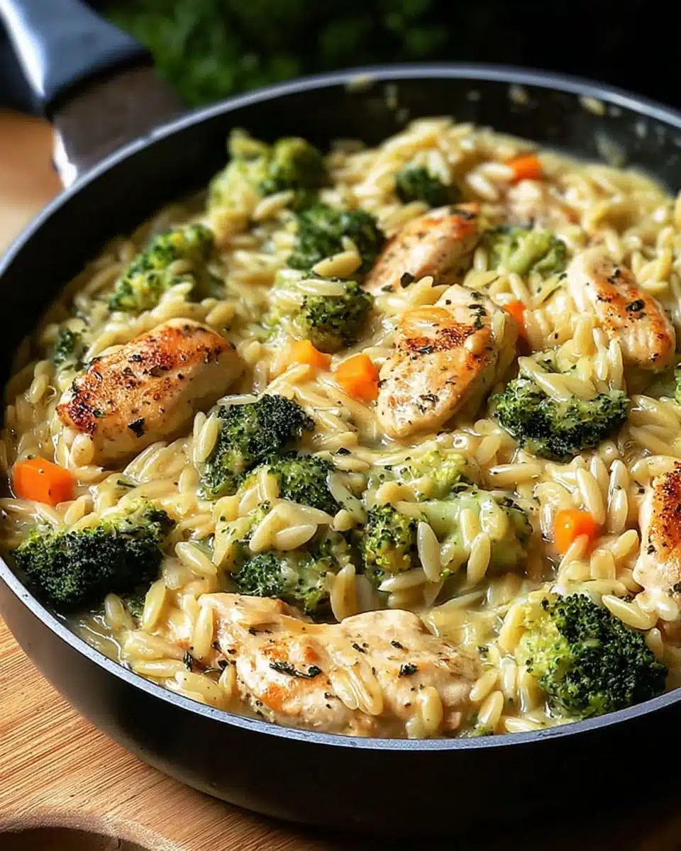 Cheesy Chicken and Broccoli Orzo: Easy Dinner Delight!