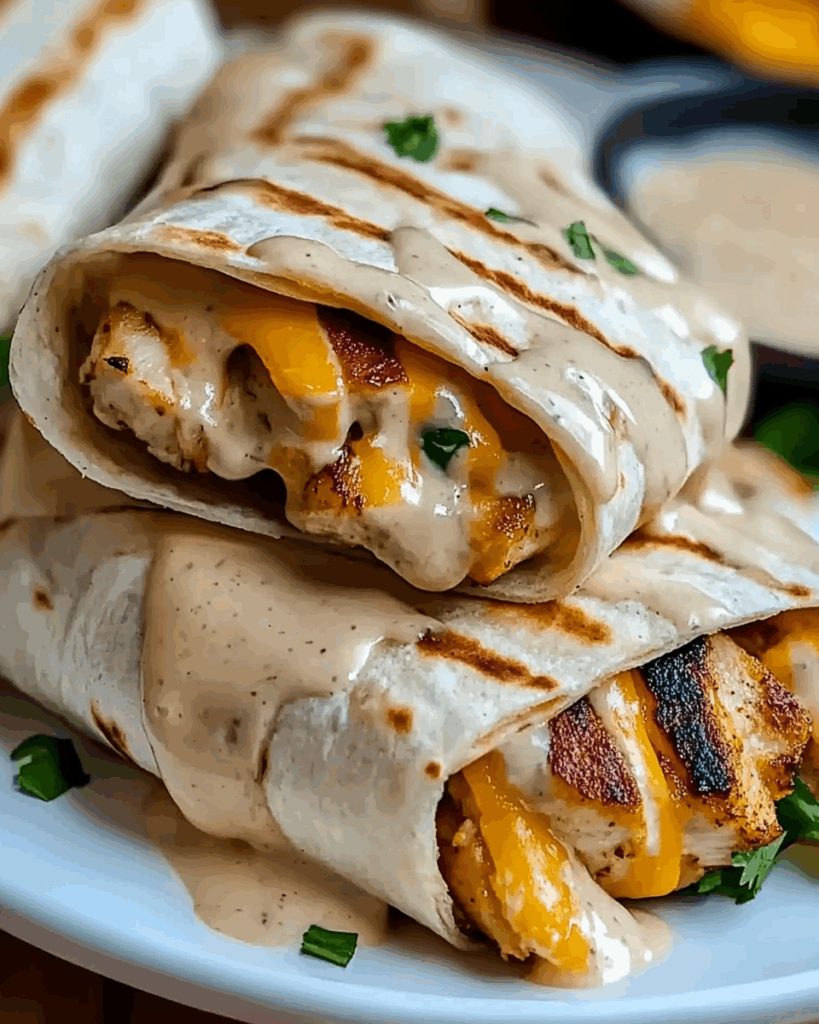 Cheesy Garlic Chicken Wraps 2