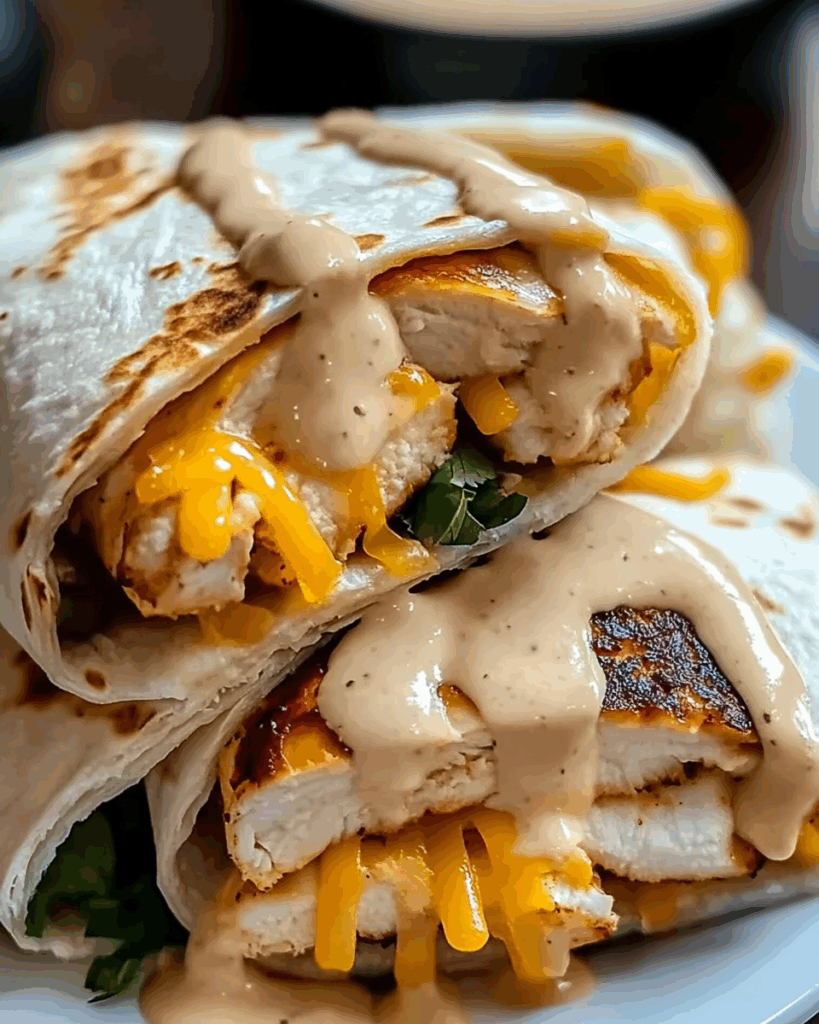 Cheesy Garlic Chicken Wraps 3