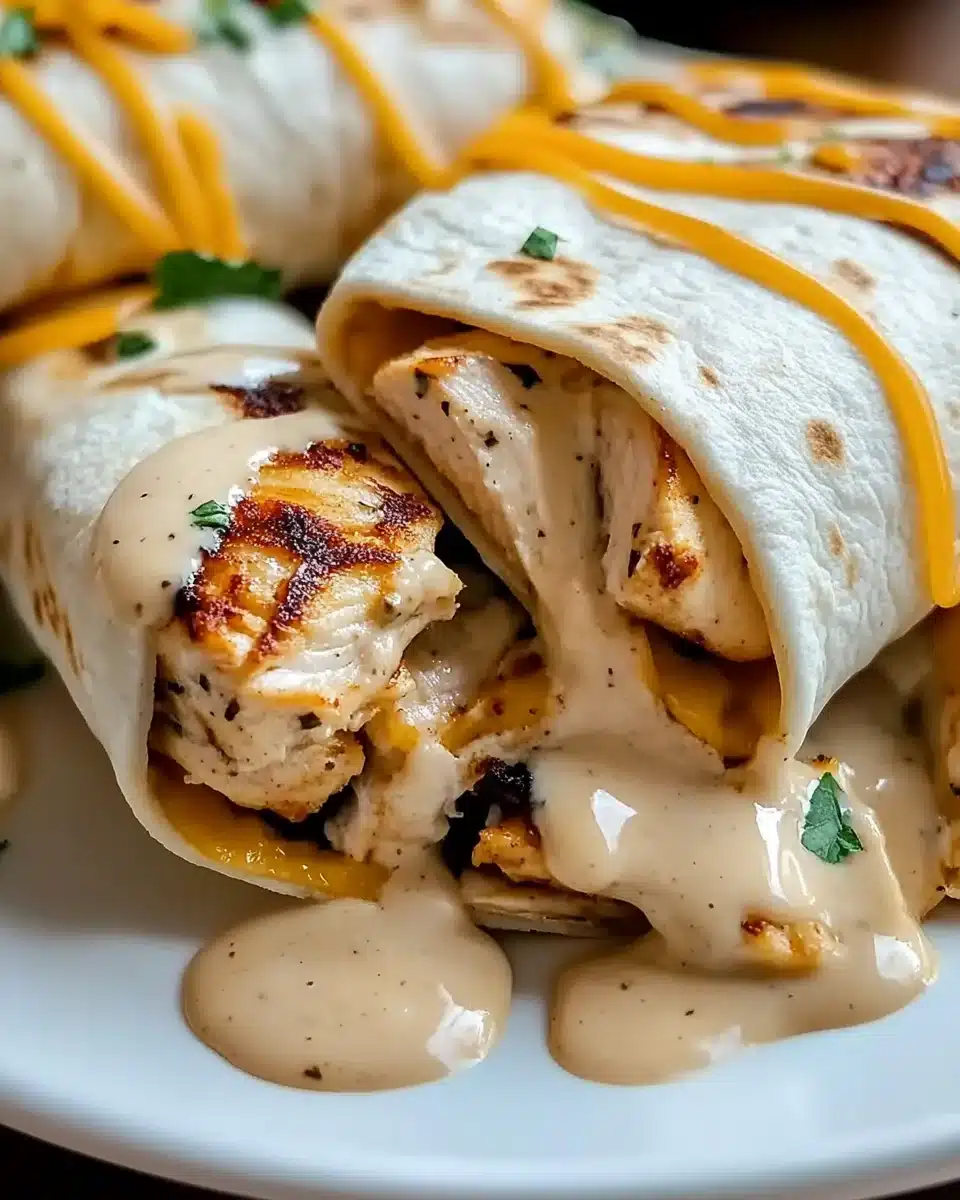 Cheesy Garlic Chicken Wraps: A Creamy Delight Awaits!
