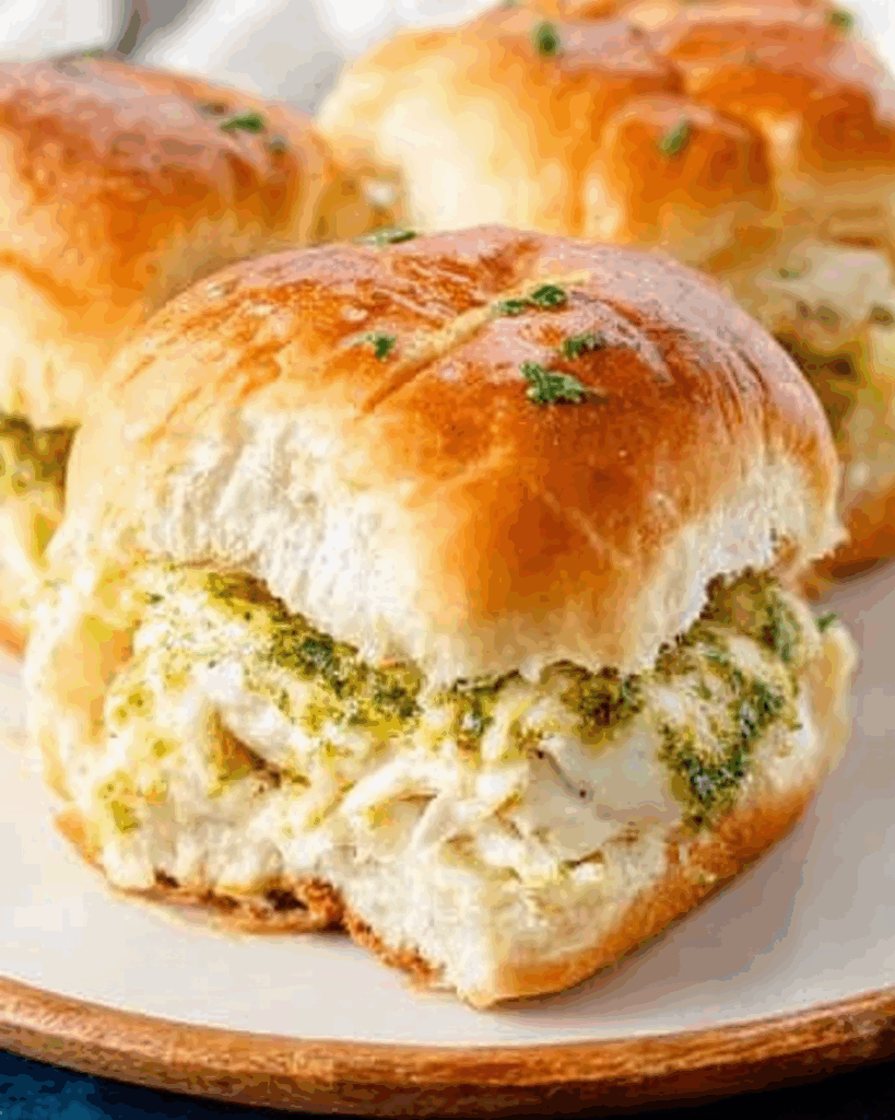Cheesy Garlic Pesto Chicken Sliders 3