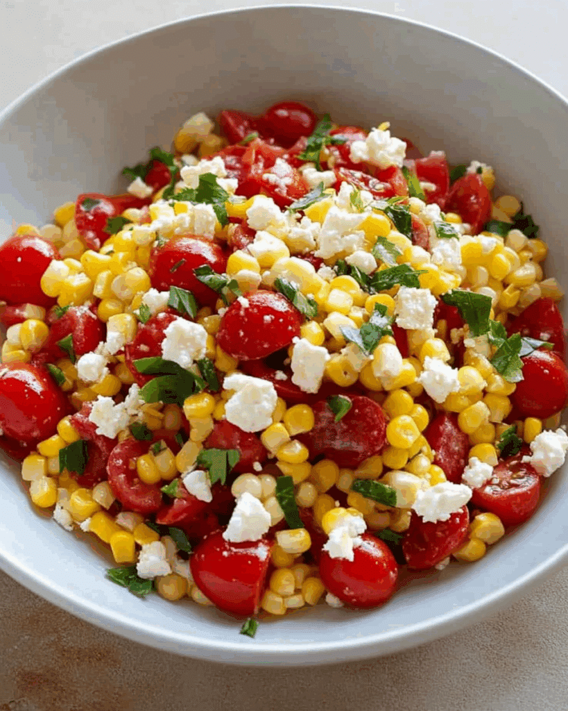 Corn Tomato and Feta Salad