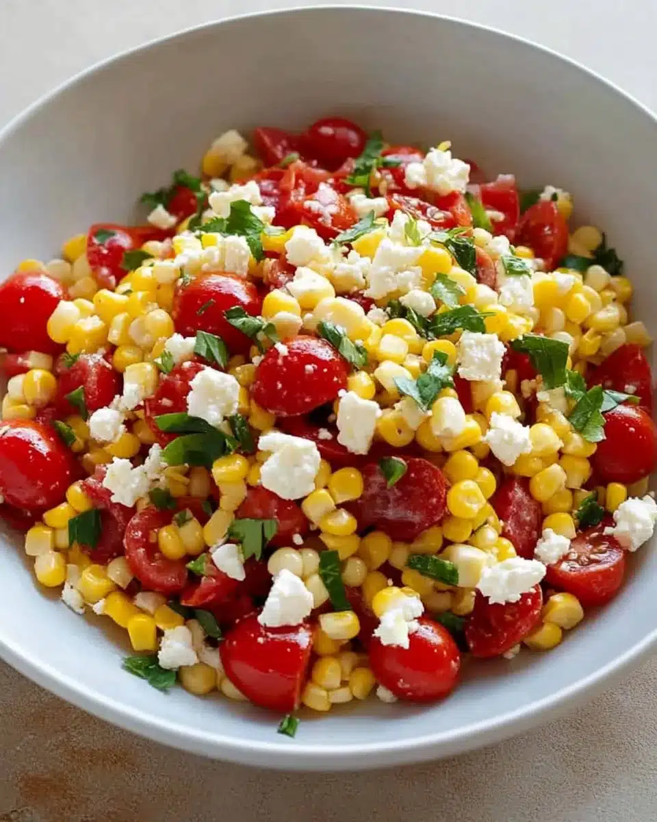 Corn, Tomato, and Feta Salad: A Refreshing Delight!