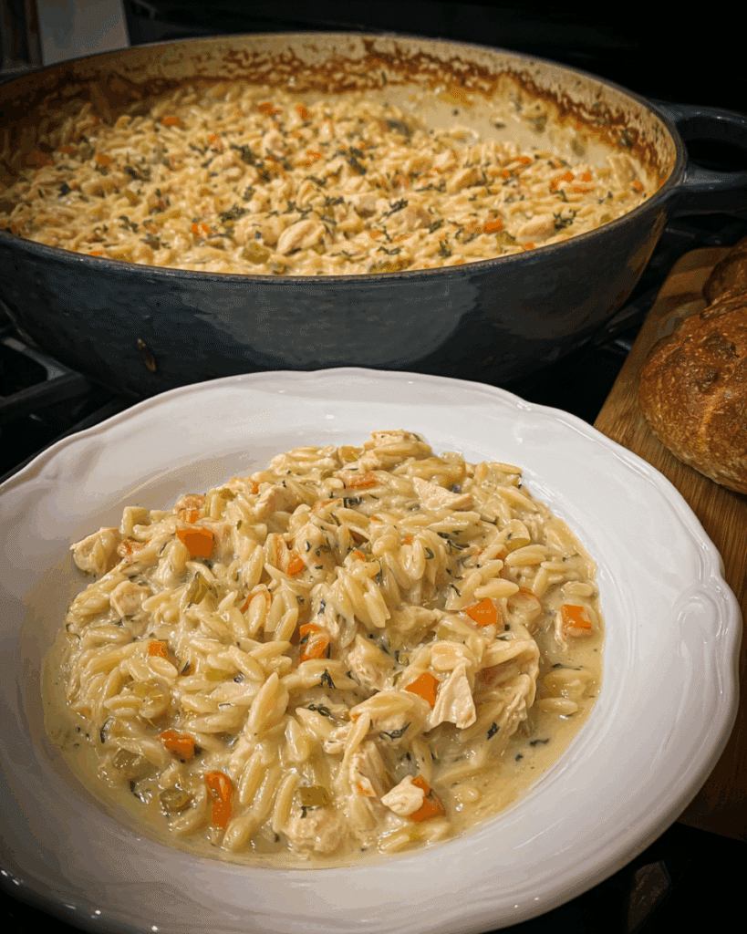 Creamy Chicken Orzo Bake
