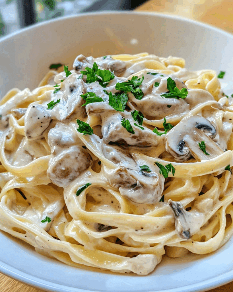 Creamy Mushroom Fettuccine