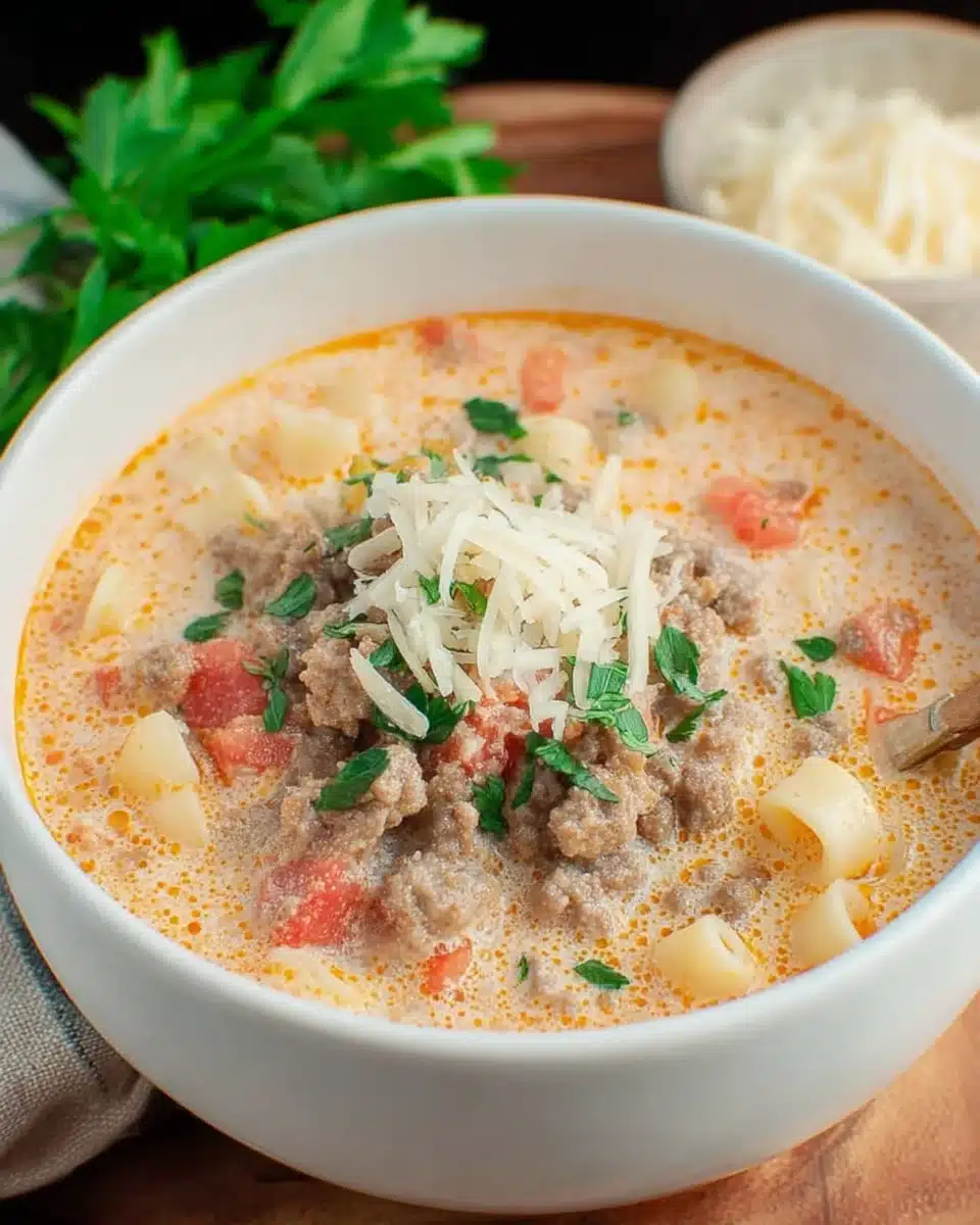 Creamy Parmesan Italian Sausage Soup: A Cozy Delight!