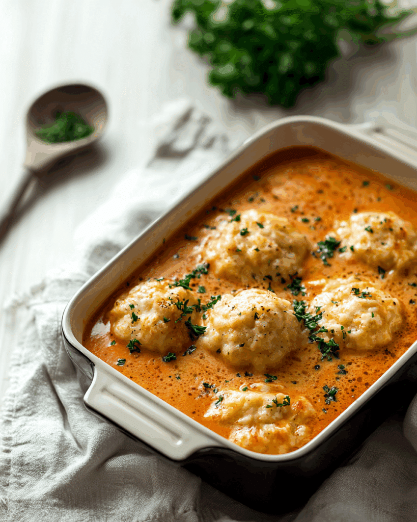 Creamy Tomato Soup with Cheddar Bay Dumplings 3