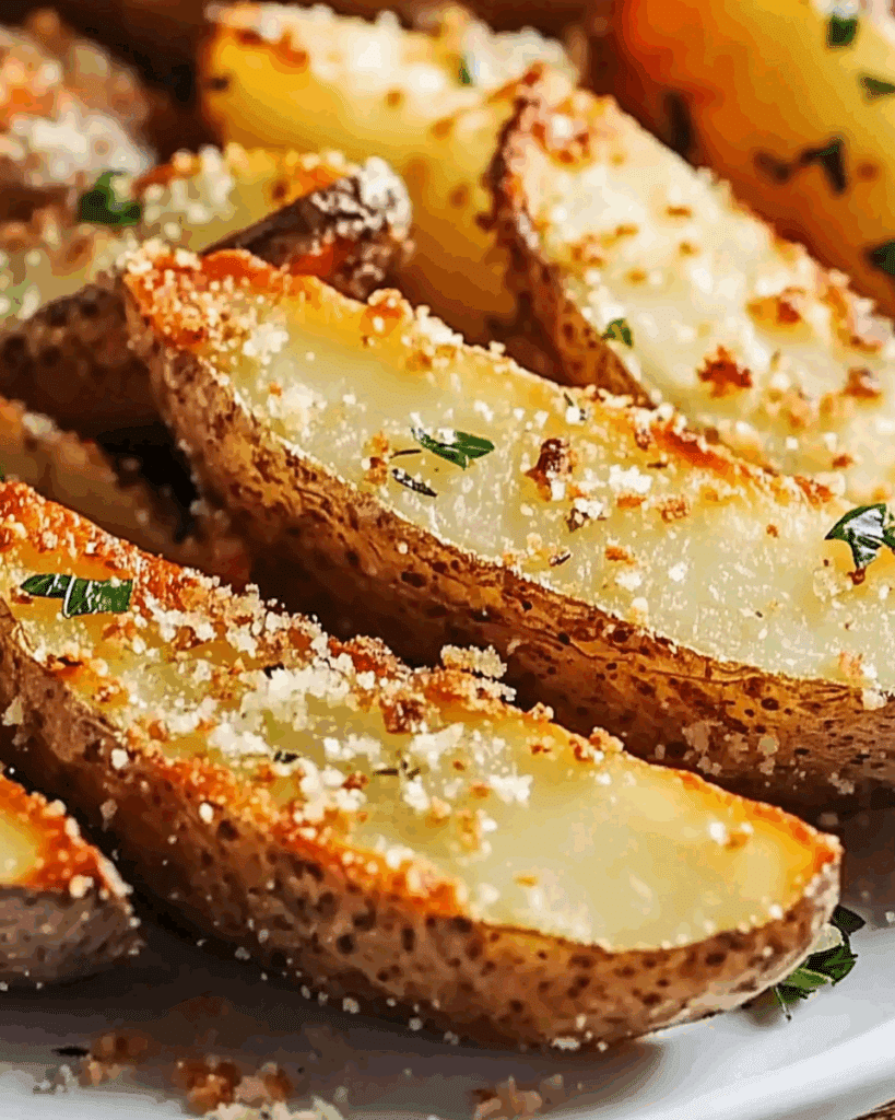 Crispy Garlic Parmesan Potato Wedges 2