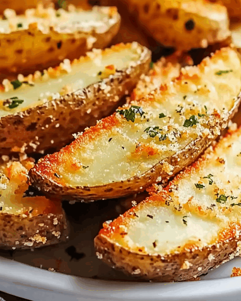 Crispy Garlic Parmesan Potato Wedges
