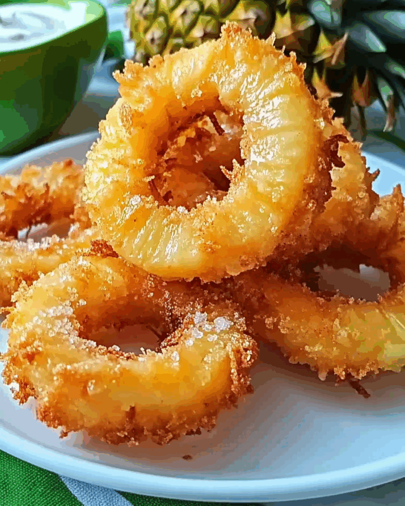 Fried Pineapple Rings with Cinnamon Sugar 3