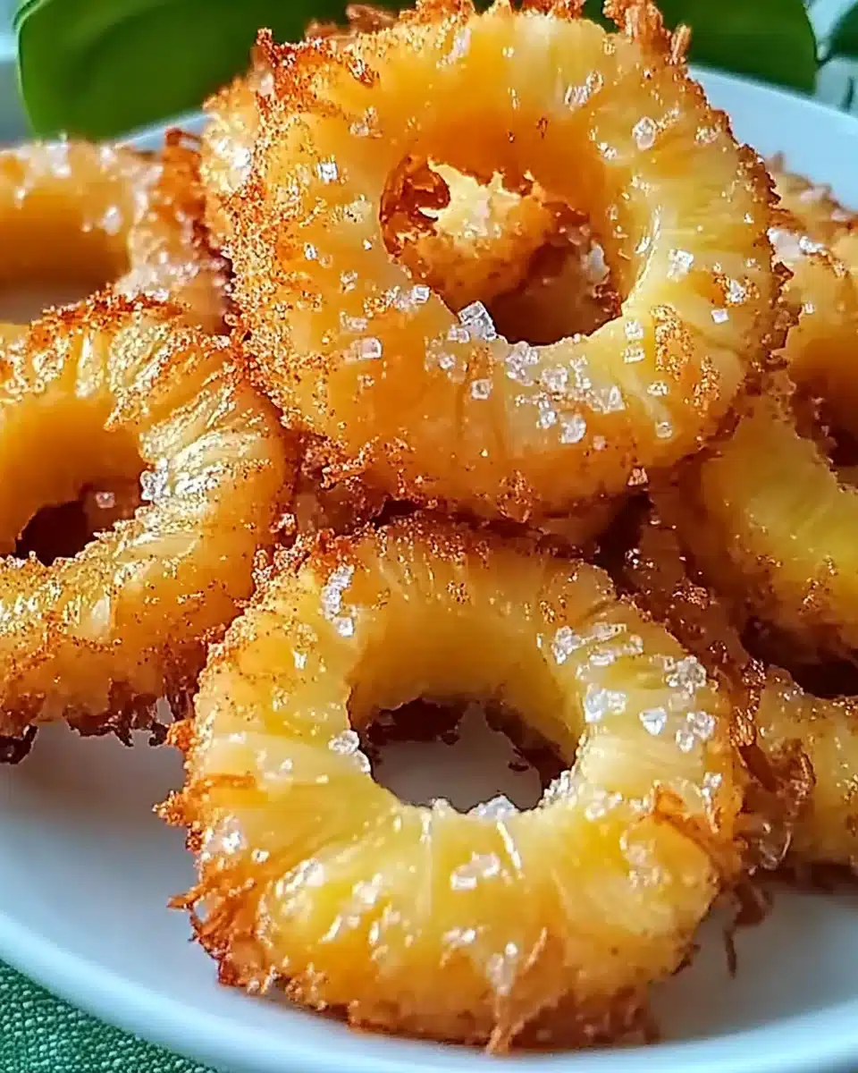 Fried Pineapple Rings with Cinnamon Sugar Delight You!