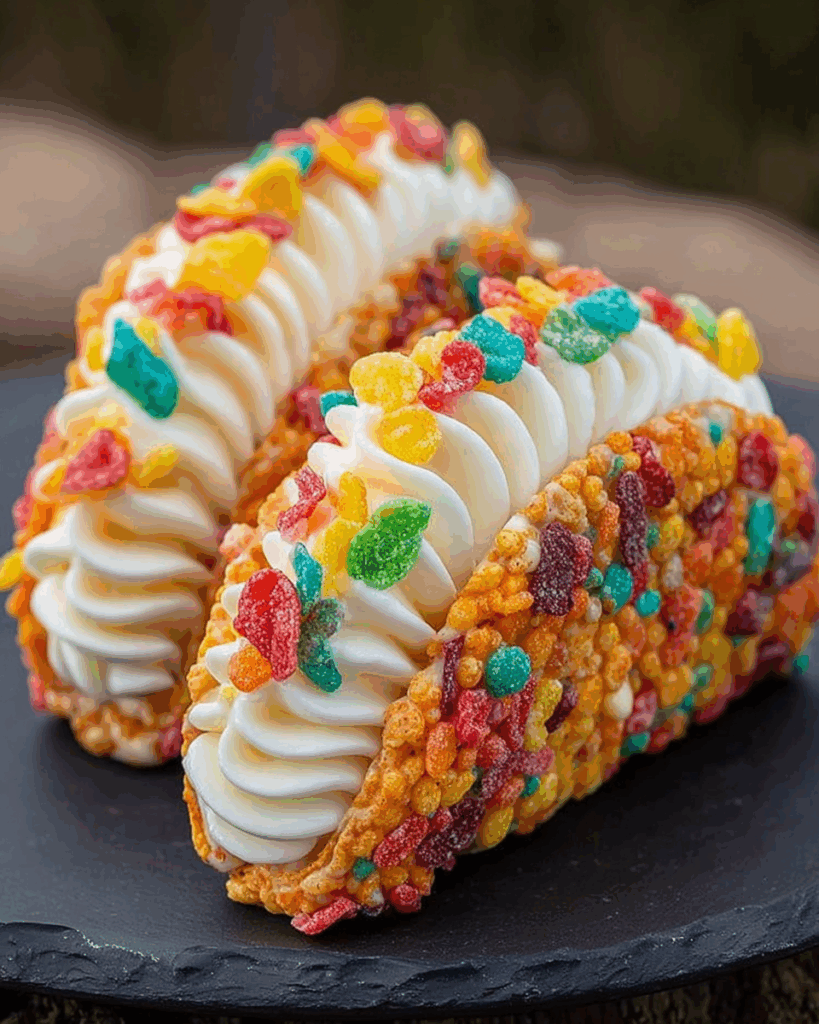 Fruity Pebbles Cheesecake Tacos 3
