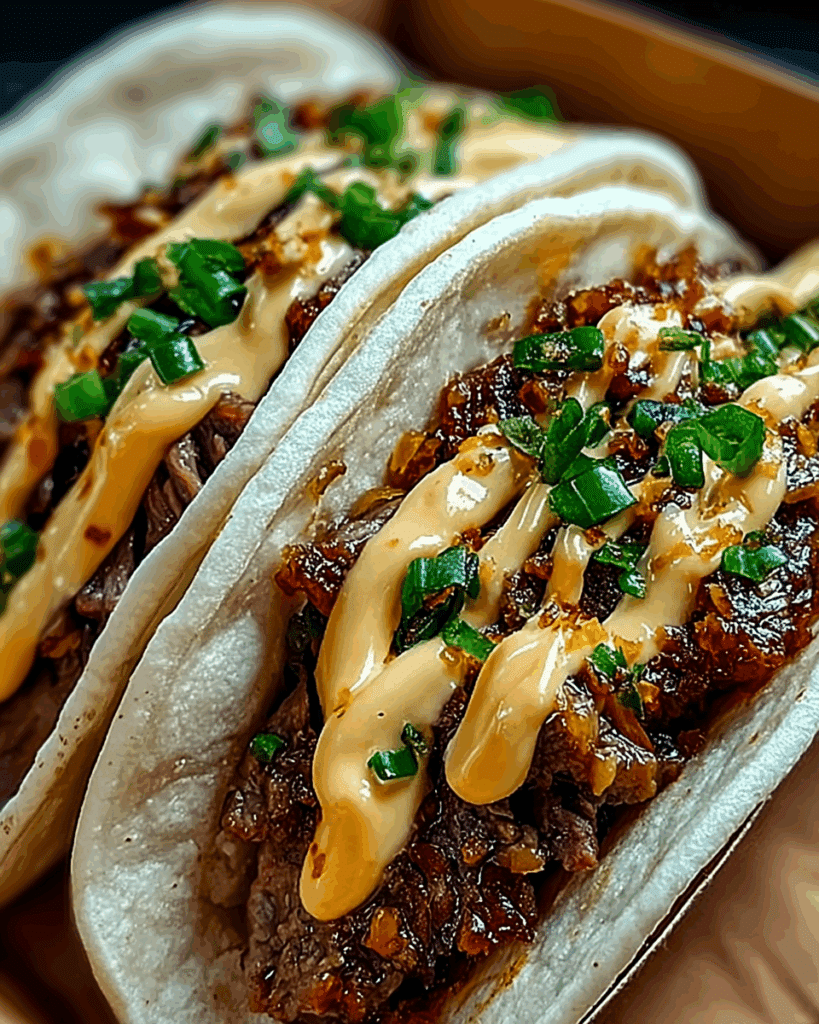 Garlic Butter Honey BBQ Beef Tacos 3