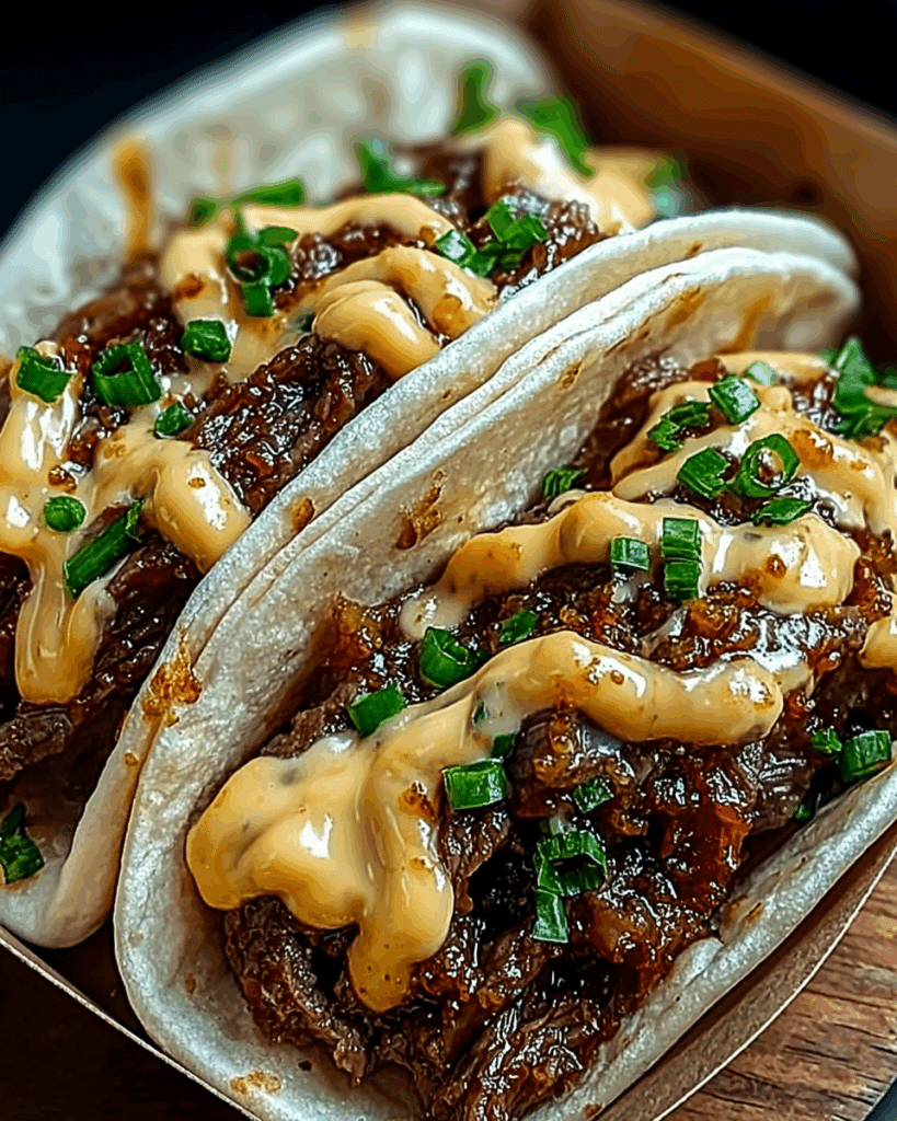 Garlic Butter Honey BBQ Beef Tacos