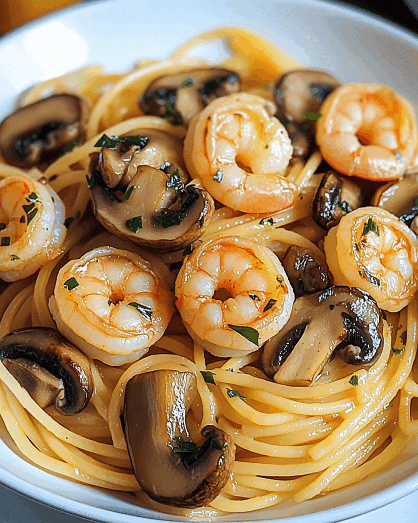 Garlic Shrimp and Mushroom Pasta 2