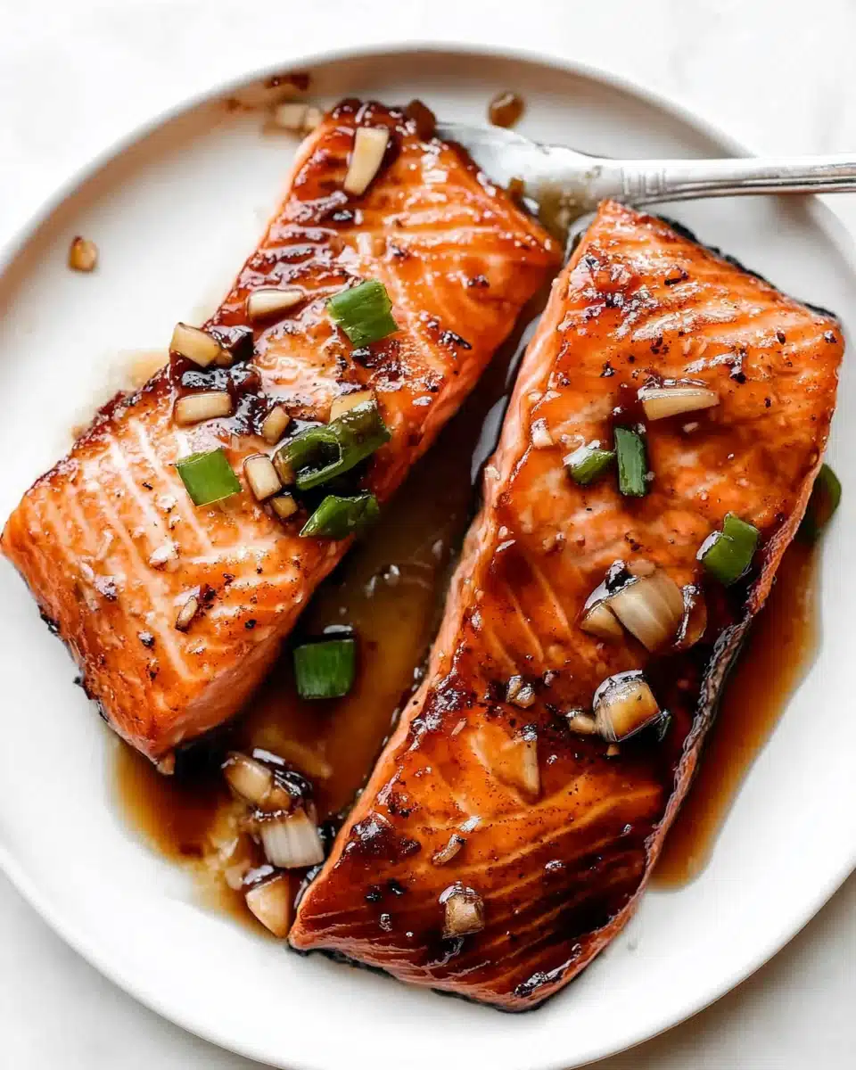 Honey-Glazed Salmon with Garlic and Soy Sauce delights your taste buds!