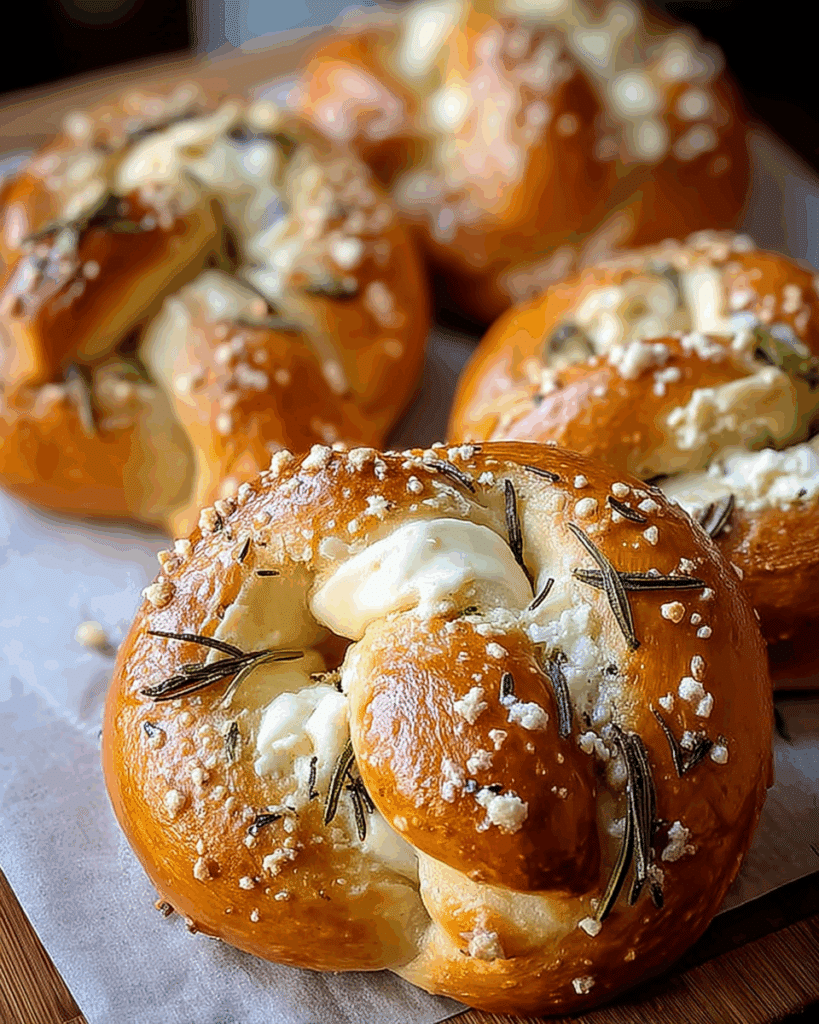 Mozzarella Stuffed Rosemary Parmesan Soft Pretzels 3