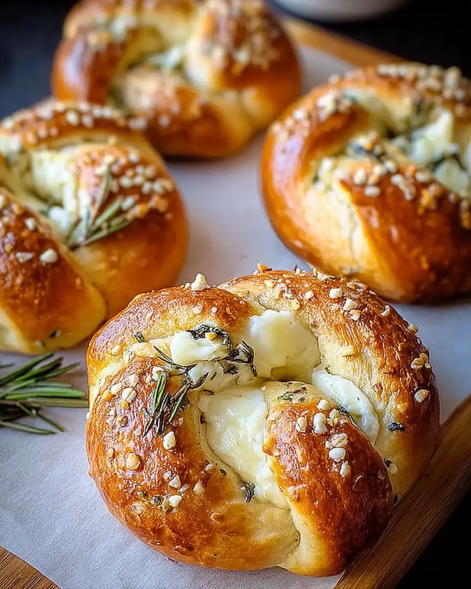 Mozzarella-Stuffed Rosemary Parmesan Soft Pretzels Delight!