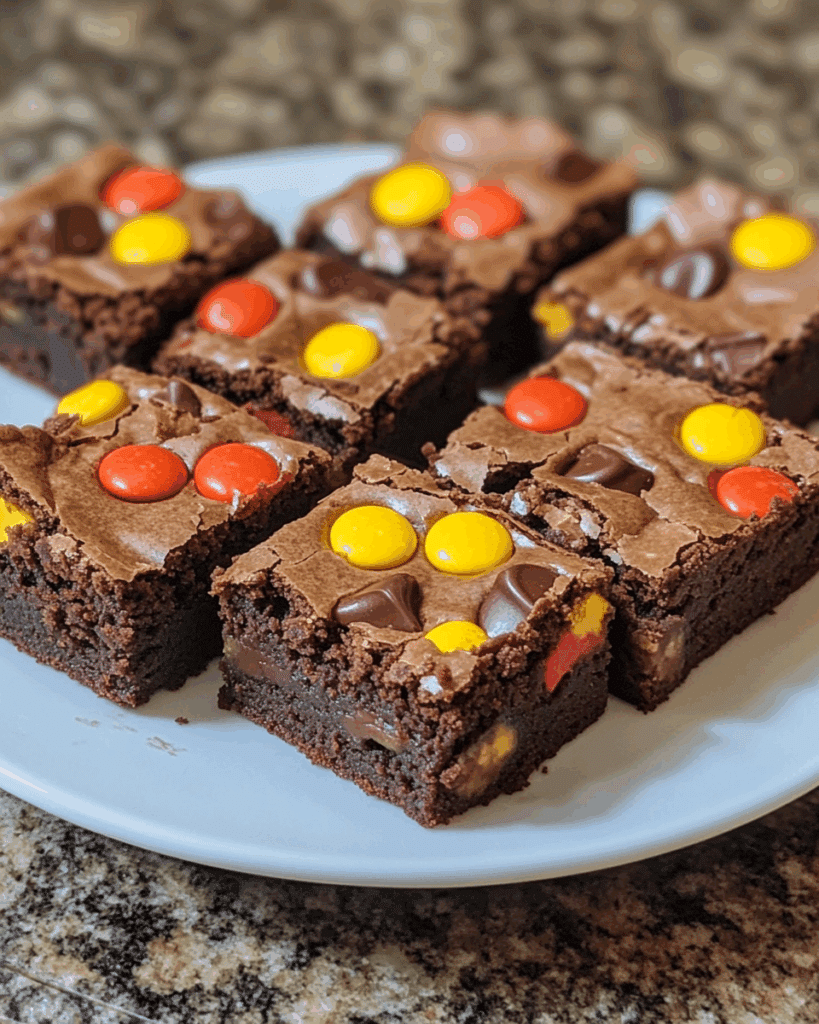 Peanut Butter REESES Pieces Brownies 2