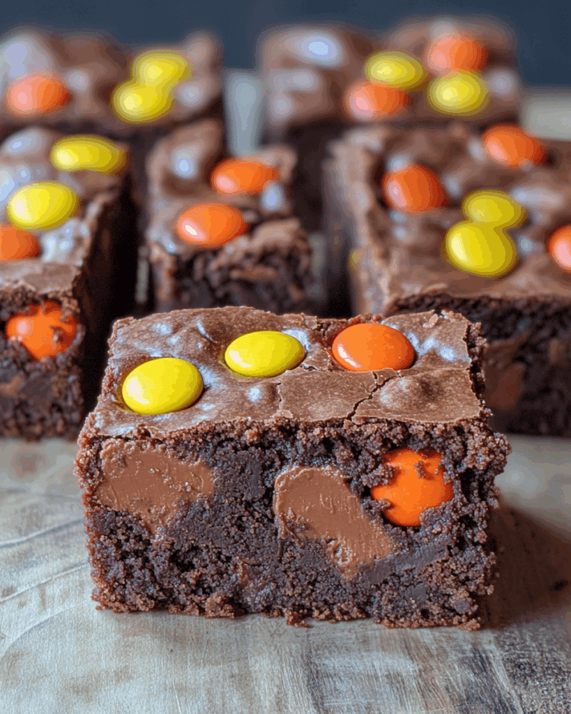 Peanut Butter REESES Pieces Brownies 3