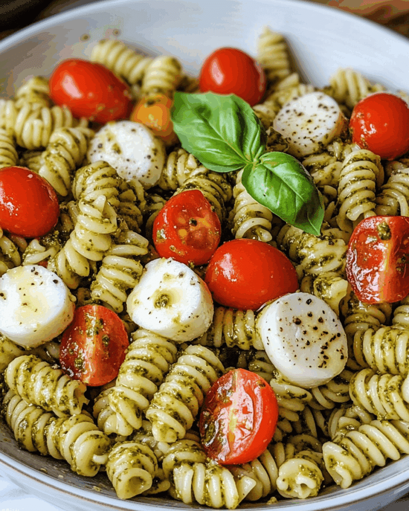Pesto Caprese Pasta Salad 1 1