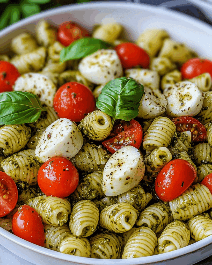 Pesto Caprese Pasta Salad