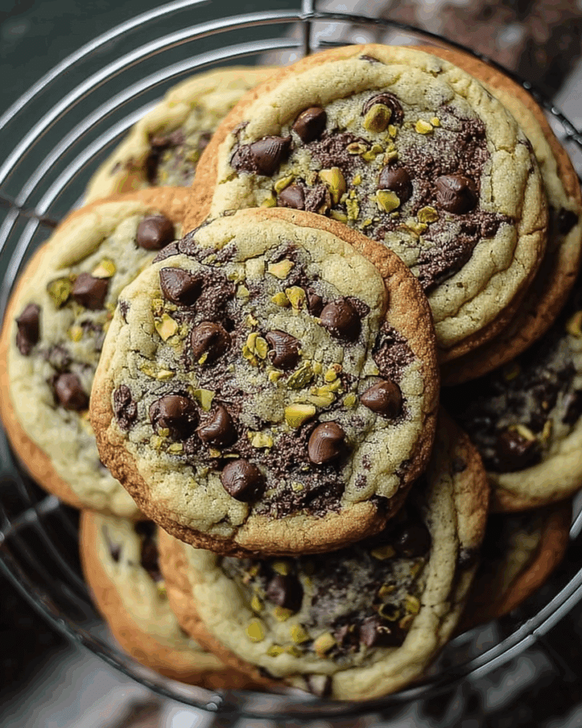 Pistachio Cream Chocolate Chip Cookies 2
