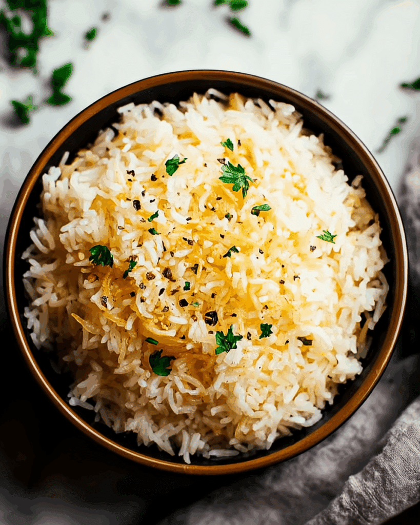 Savory Golden Onion Butter Jasmine Rice