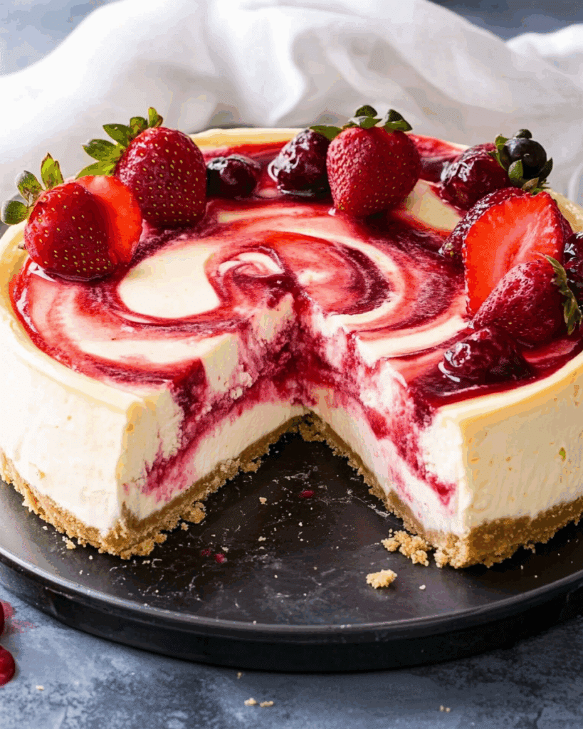 Strawberry Swirl Cheesecake 1