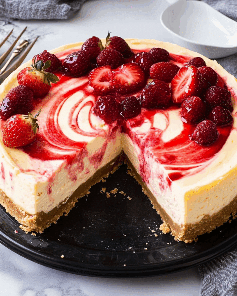 Strawberry Swirl Cheesecake 3