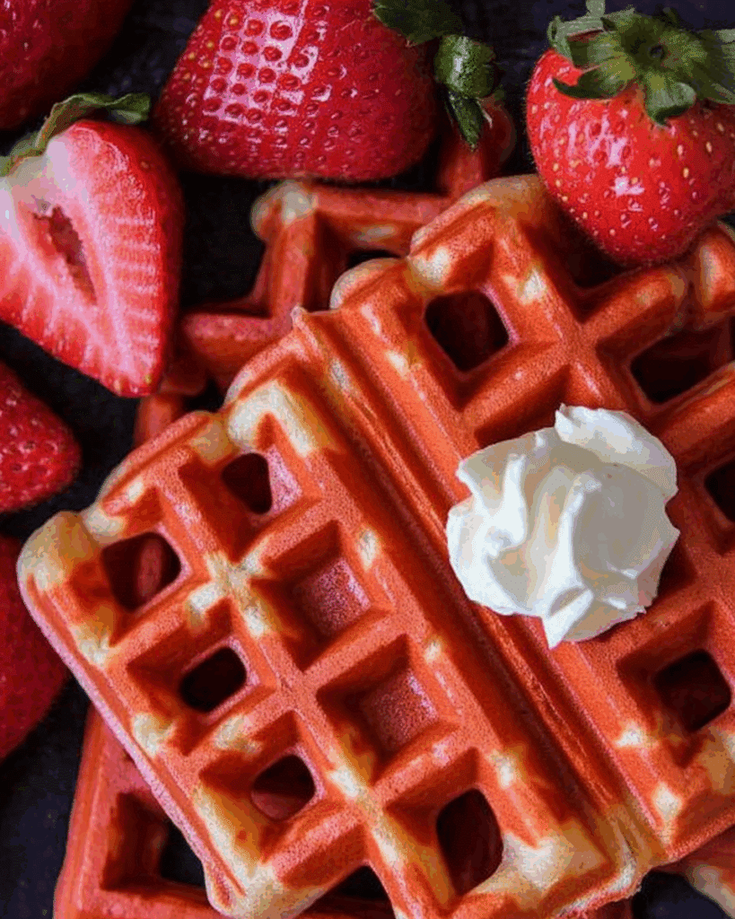 Strawberry Waffles with Whipped Cream 2