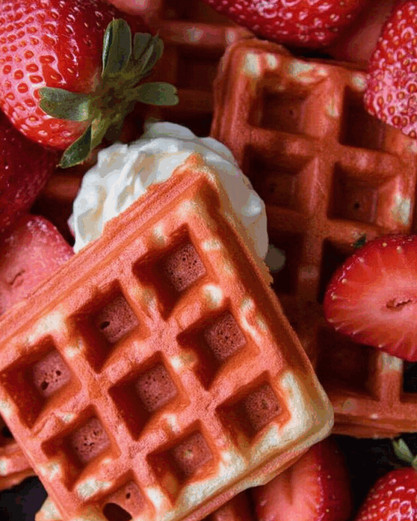 Strawberry Waffles with Whipped Cream 3