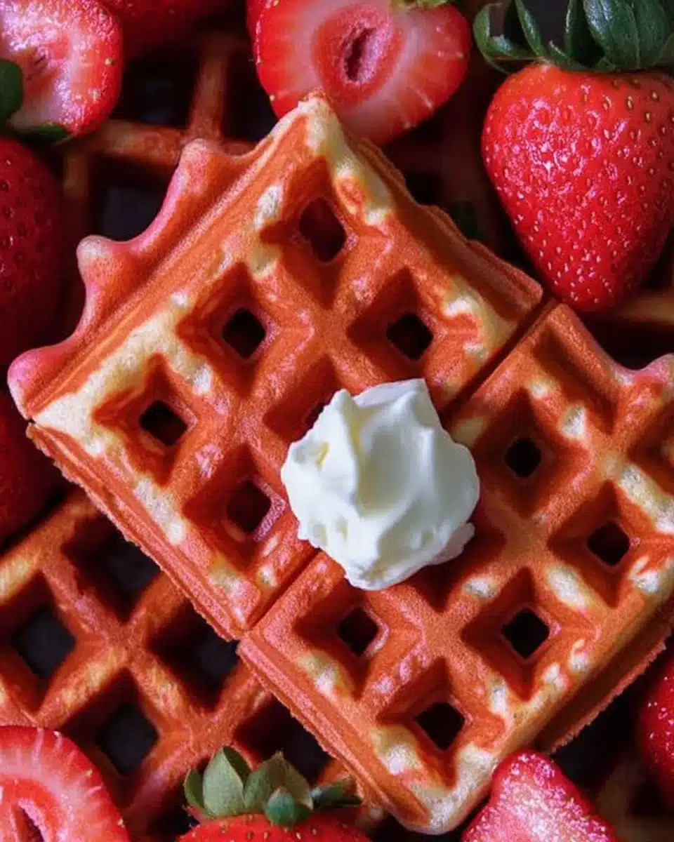 Strawberry Waffles with Whipped Cream that Everyone Loves!