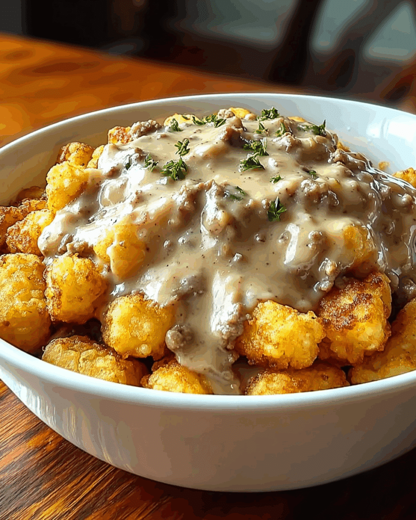 Tater Tot Breakfast Bowl with Sausage Gravy 3