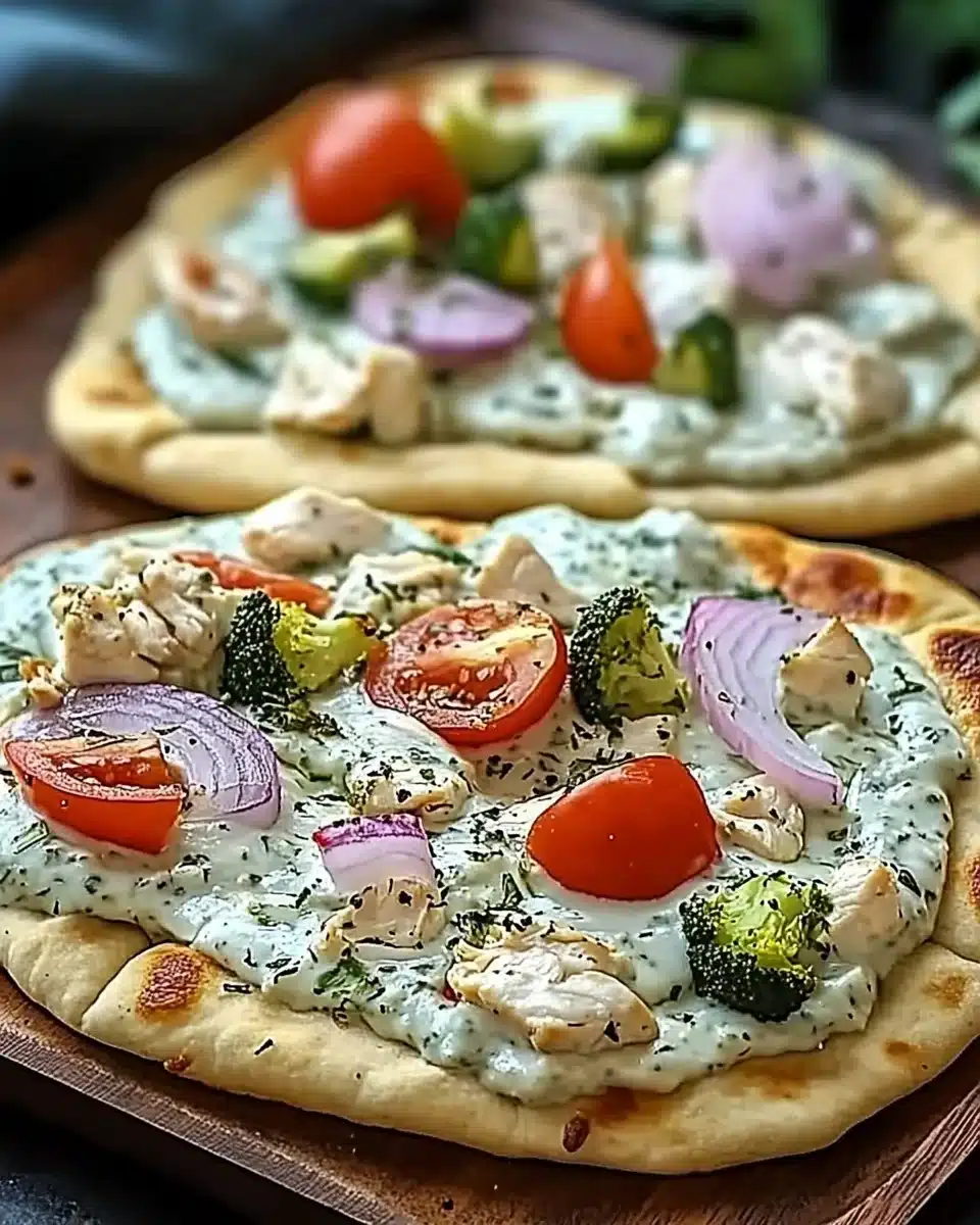 Tzatziki Chicken Veggie Naan Pizza: A Flavorful Delight!