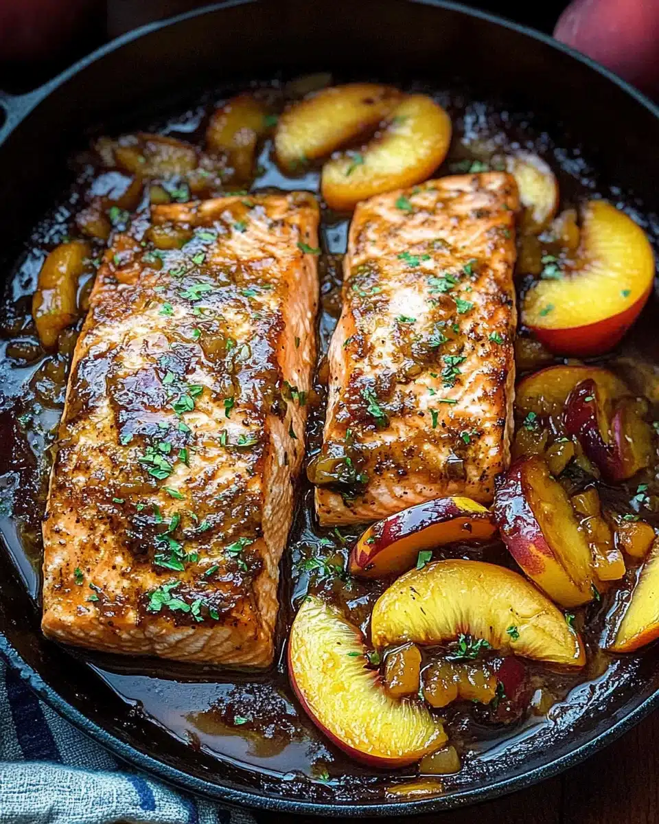 Bourbon Peach Roasted Salmon: A Sweet Flavorful Delight!