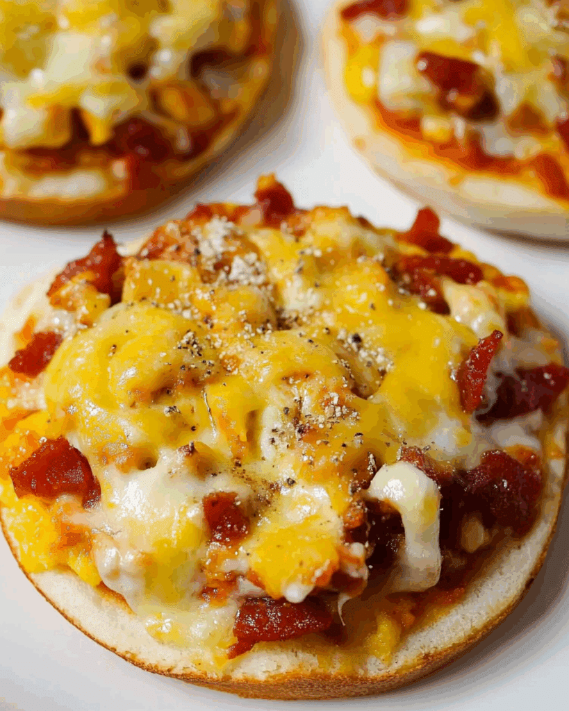 Breakfast Pizza on English Muffins 3