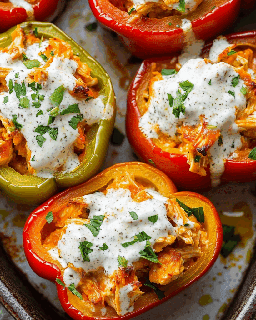 Buffalo Chicken Stuffed Peppers