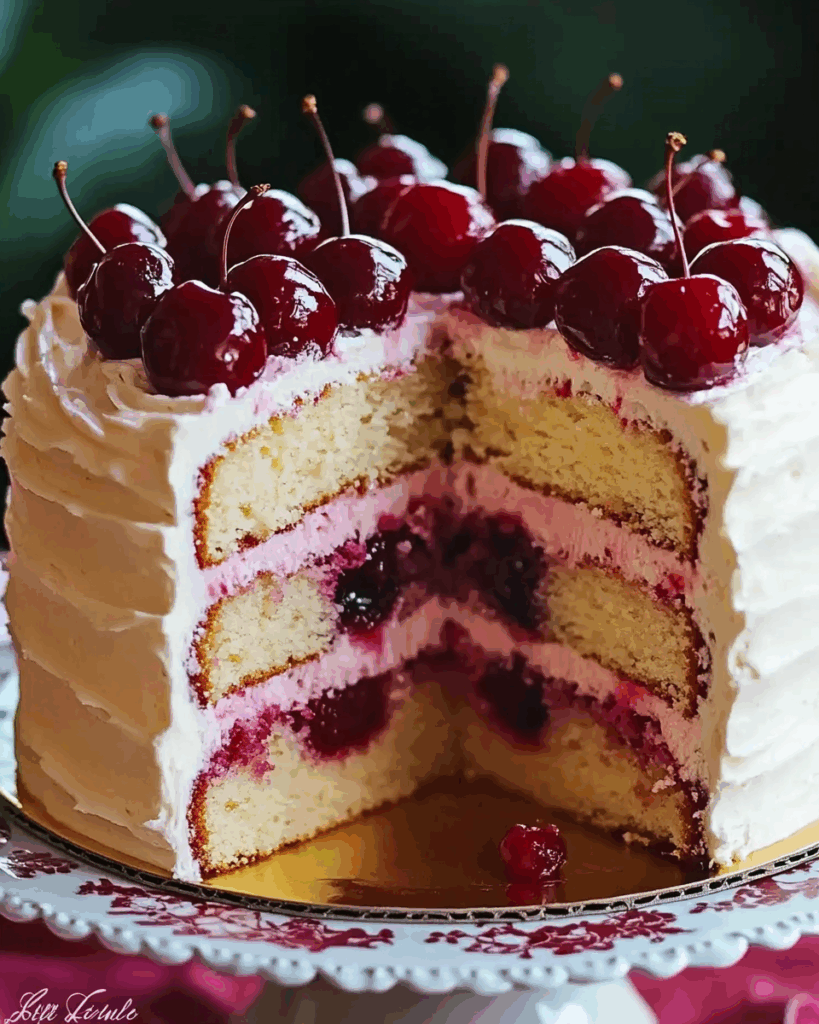 Cherry Layer Cake with Cherry Cream Cheese Frosting 3