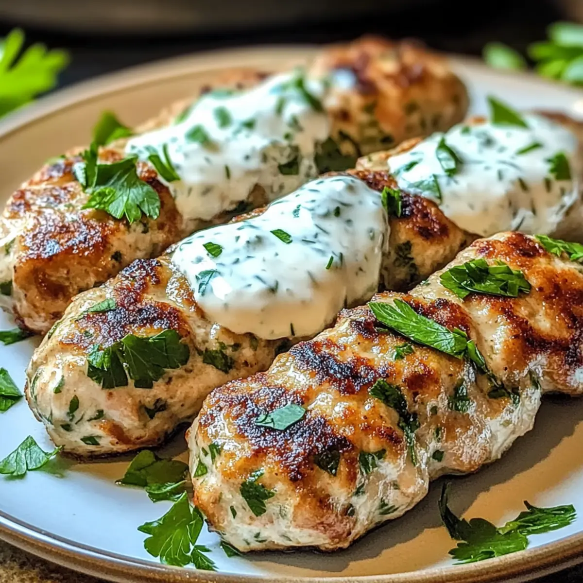 Savory Chicken Kofta with Garlic Yogurt Sauce to Savor