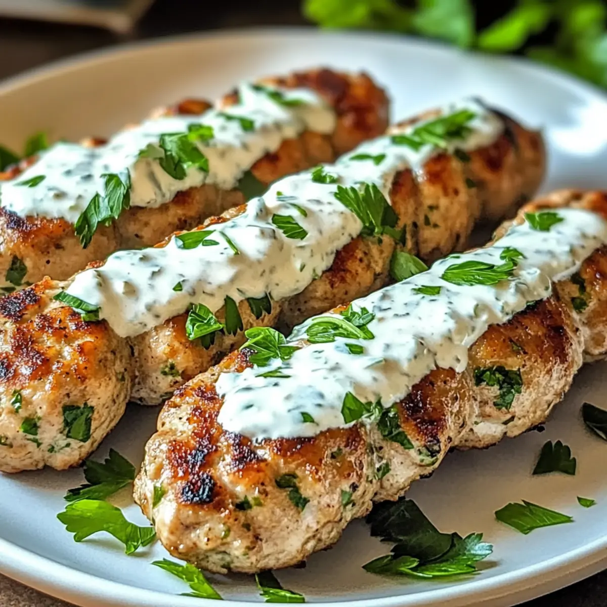 Chicken Kofta with Garlic Yogurt Sauce chtqn8