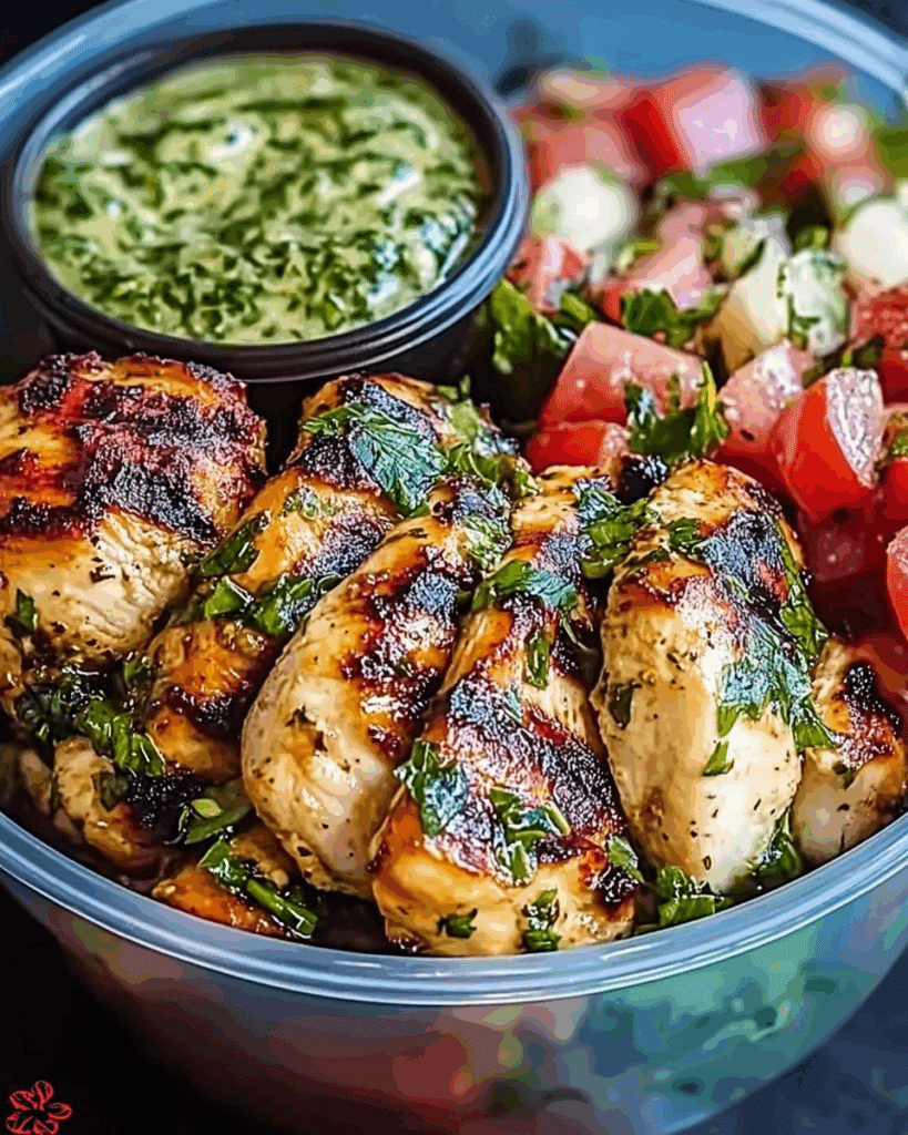 Chimichurri Grilled Chicken Bowl with Garlic Sauce 2