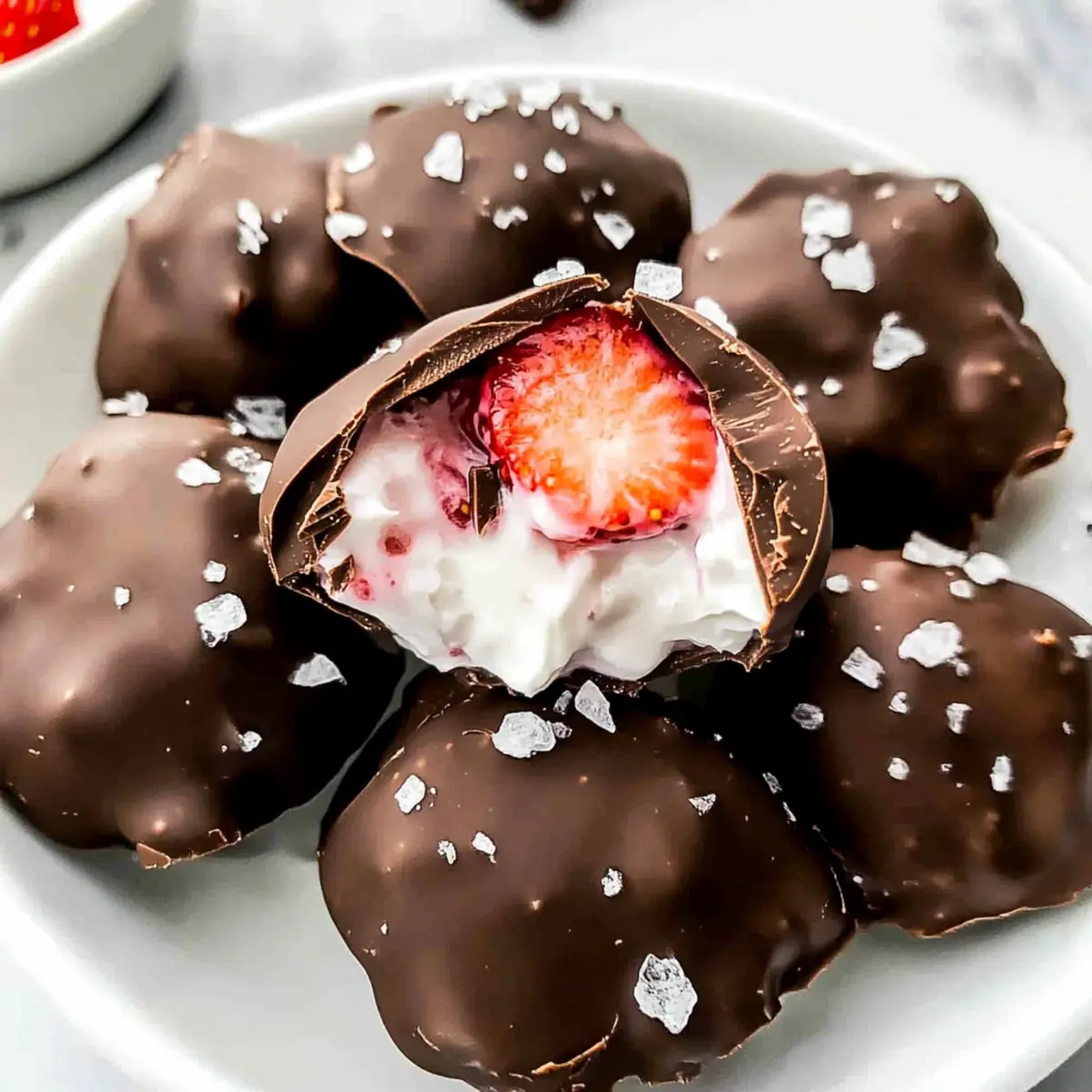Chocolate Strawberry Frozen Yogurt Bites egtymp
