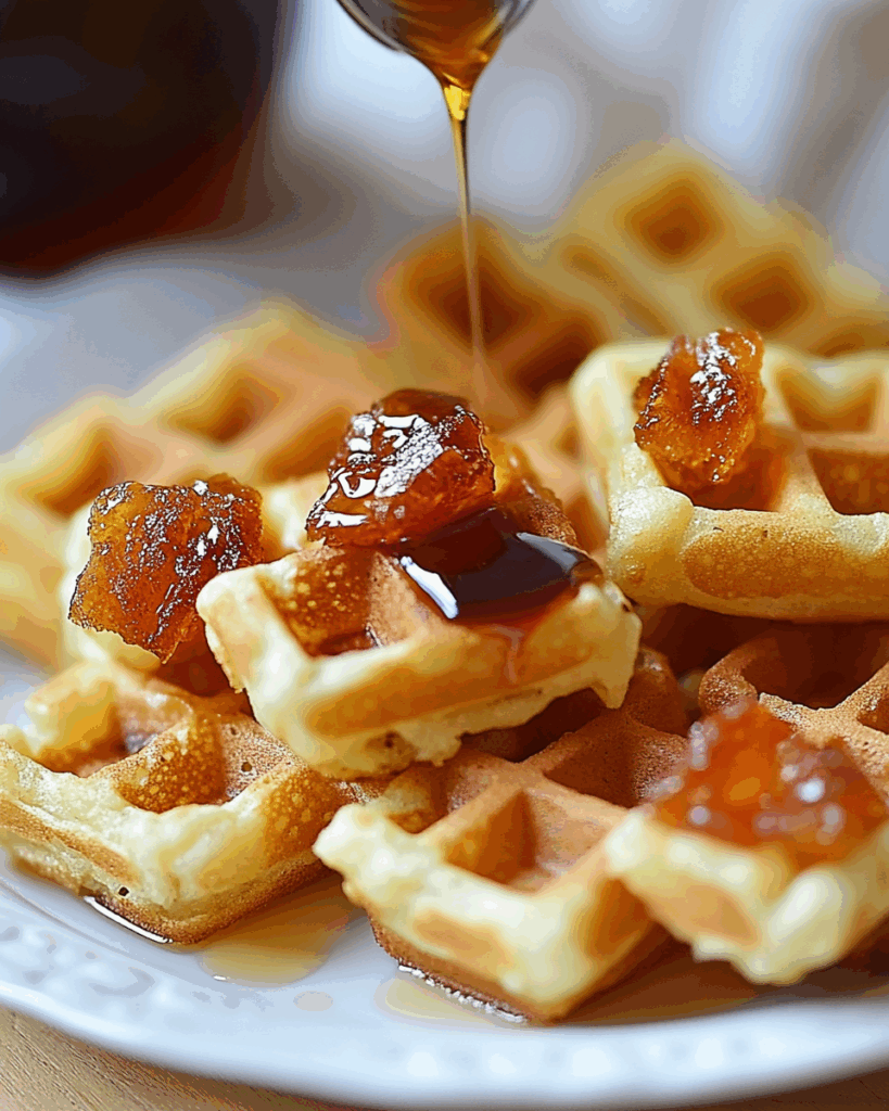 Cornbread Waffle Bites with Honey Butter Syrup 2