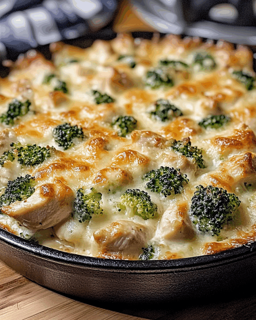 Creamy Chicken Alfredo Broccoli Bake 3