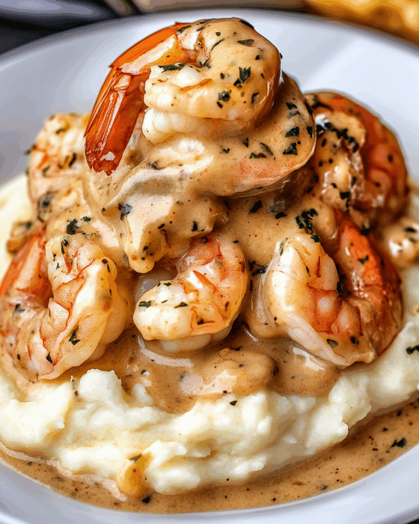 Creamy Garlic Shrimp Over Mashed Potatoes 2
